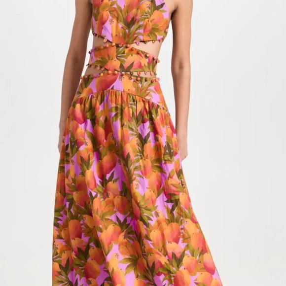 NEW NWT FARM Rio  Mango Macaws Midi Dress  (L) - Picture 4 of 7